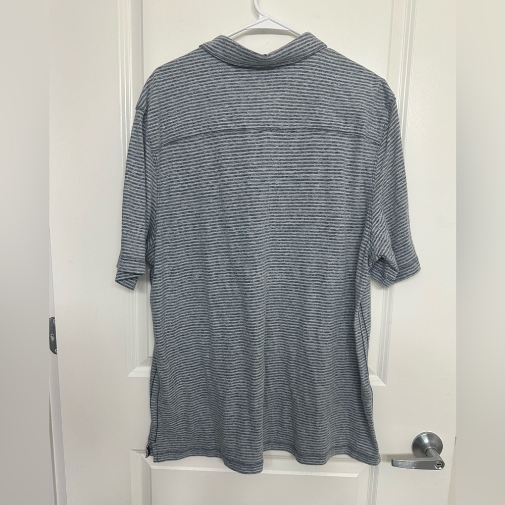 Tommy Bahama Gray Striped Polo XXL - Picture 2 of 4